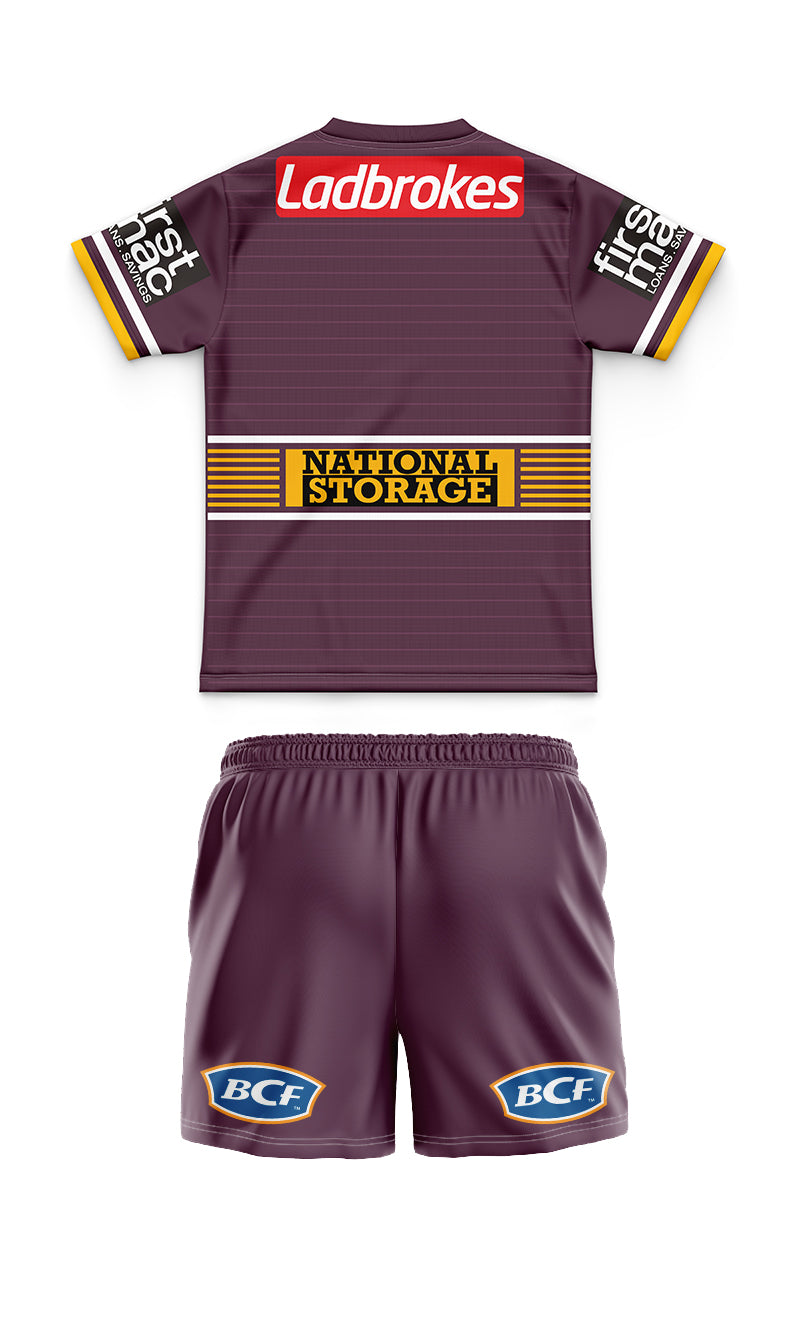 Brisbane Broncos 2022 Kids Home Jersey and Shorts Kit