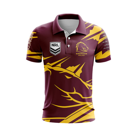 Brisbane Broncos 2024 Ignition Fishing Polo Shirt