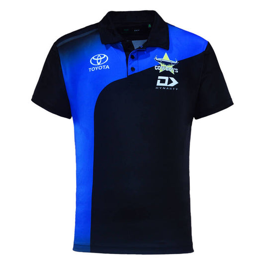 North Queensland Cowboys 2024 Black and Electric Blue Polo Shirt