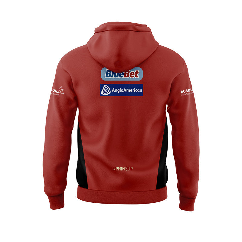 Redcliffe Dolphins 2024 Red Training Hoodie With Zipper
