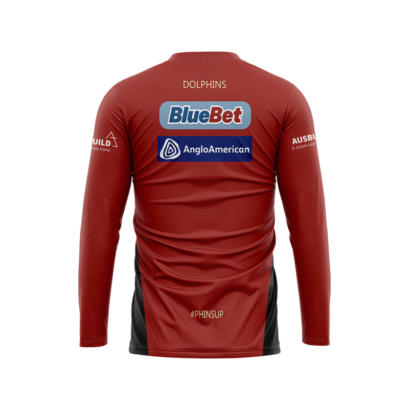 Redcliffe Dolphins 2024 Long Sleeve Red Training Shirt