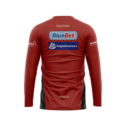 Redcliffe Dolphins 2024 Long Sleeve Red Training Shirt