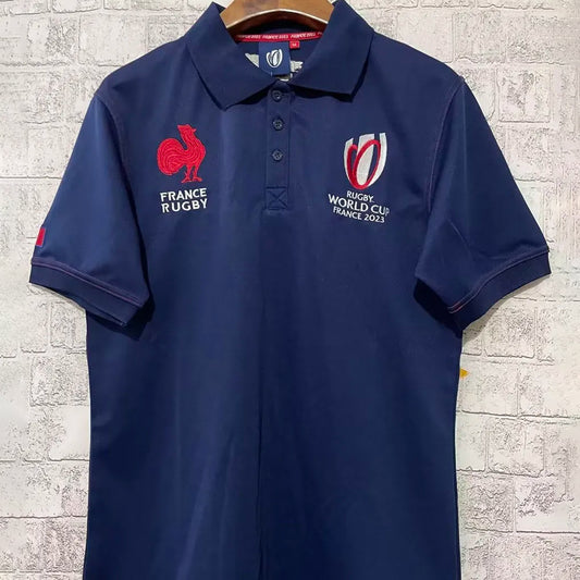 France Les Bleus 2023 Rugby World Cup Navy Blue Polo Shirt
