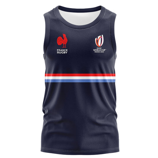 France Les Bleus 2023 Rugby World Cup Navy Blue Training Singlet
