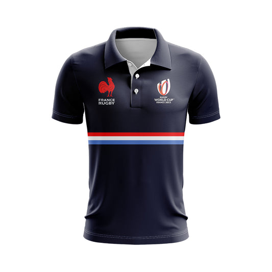 France Les Bleus 2023 Rugby World Cup Navy Blue Training Polo Shirt