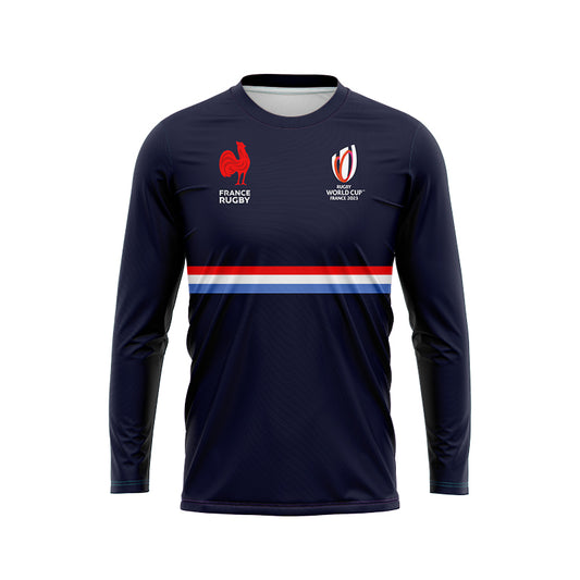 France Les Bleus 2023 Rugby World Cup Long Sleeve Navy Blue Training Shirt