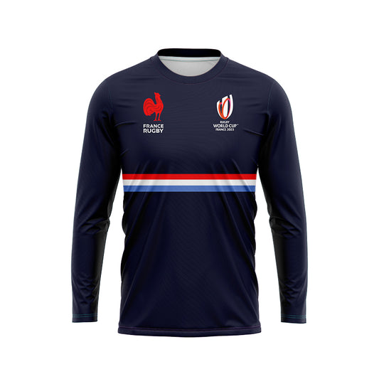 France Les Bleus 2023 Rugby World Cup Navy Blue Long Sleeve Training Shirt
