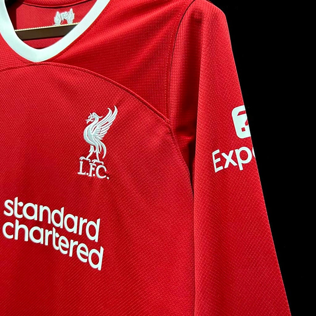Liverpool 2023/24 Long Sleeve Home Jersey Shirt Kit