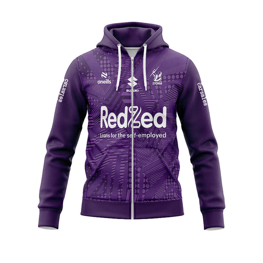 Melbourne Storm 2024 Training Hoodie With Zipper
