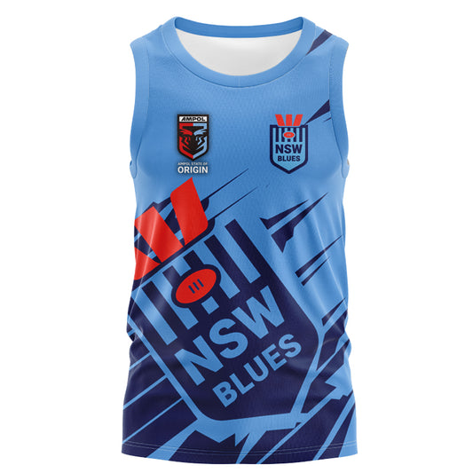 NSW Blues State Of Origin 2024 Mens Ignition Singlet