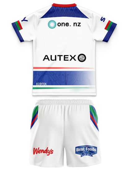 New Zealand Warriors 2024 Kids Away Jersey and Shorts Kit