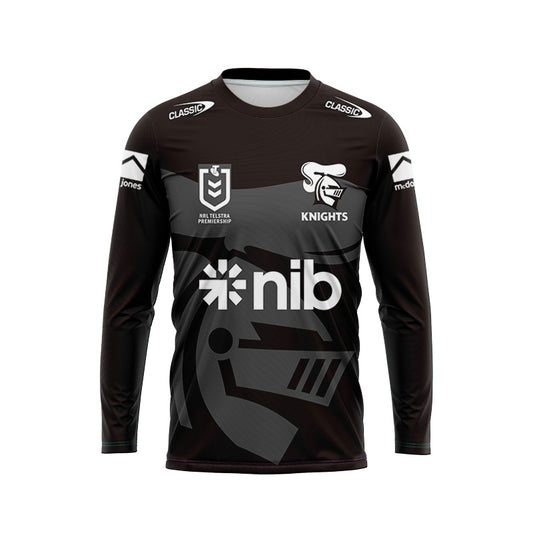 Newcastle Knights Long Sleeve Black Training Shirt