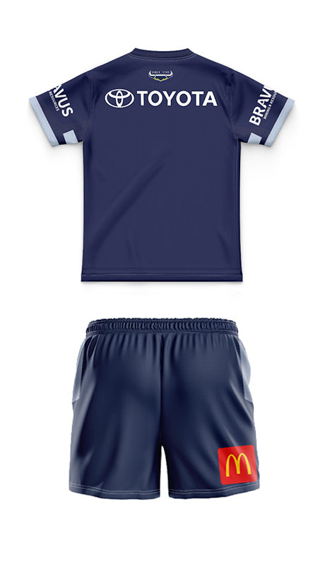 Kids North Queensland Cowboys 2024 Home Jersey and Shorts Kit