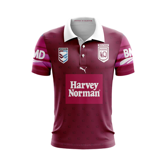 Queensland Maroons State Of Origin 2023 Harvey Norman Polo Shirt