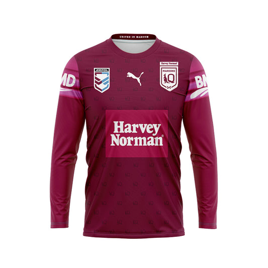 Queensland Maroons State Of Origin 2023 Long Sleeve Harvey Norman Shirt