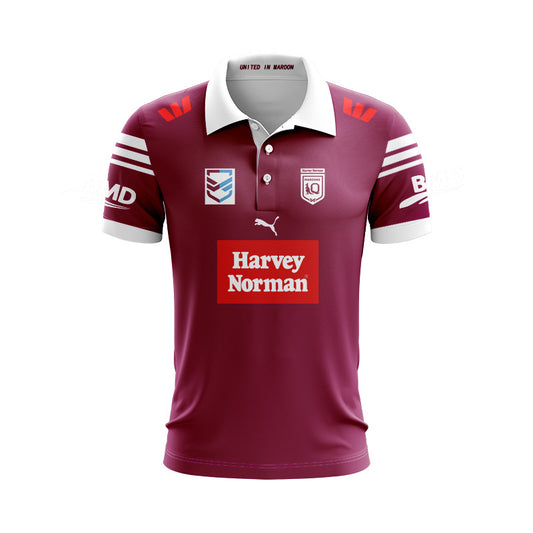 Queensland Maroons State Of Origin 2024 Harvey Norman Polo Shirt