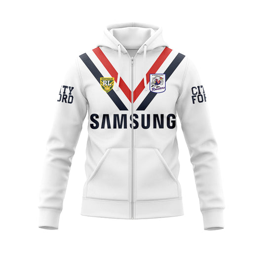 Sydney Roosters 1996 Retro Away Hoodie With Zipper