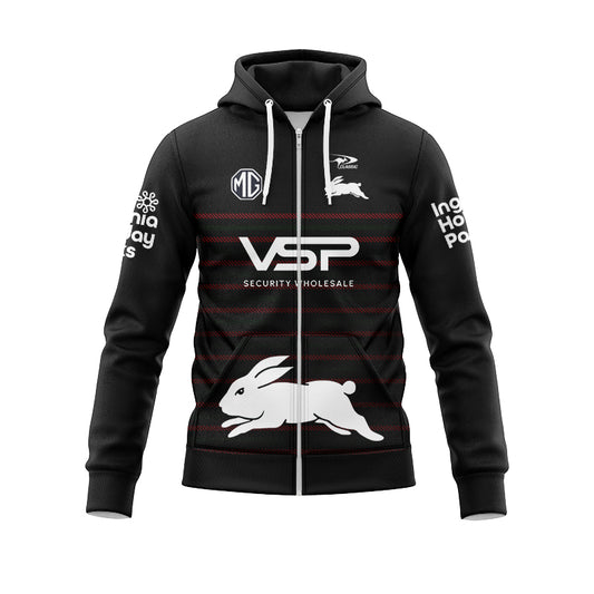 South Sydney Rabbitohs 2024 Warm Up Hoodie With Zipper