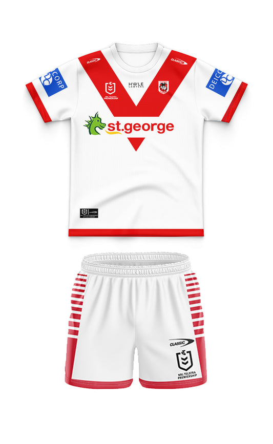 Kids St George Illawarra Dragons 2024 Home Jersey and Shorts Kit