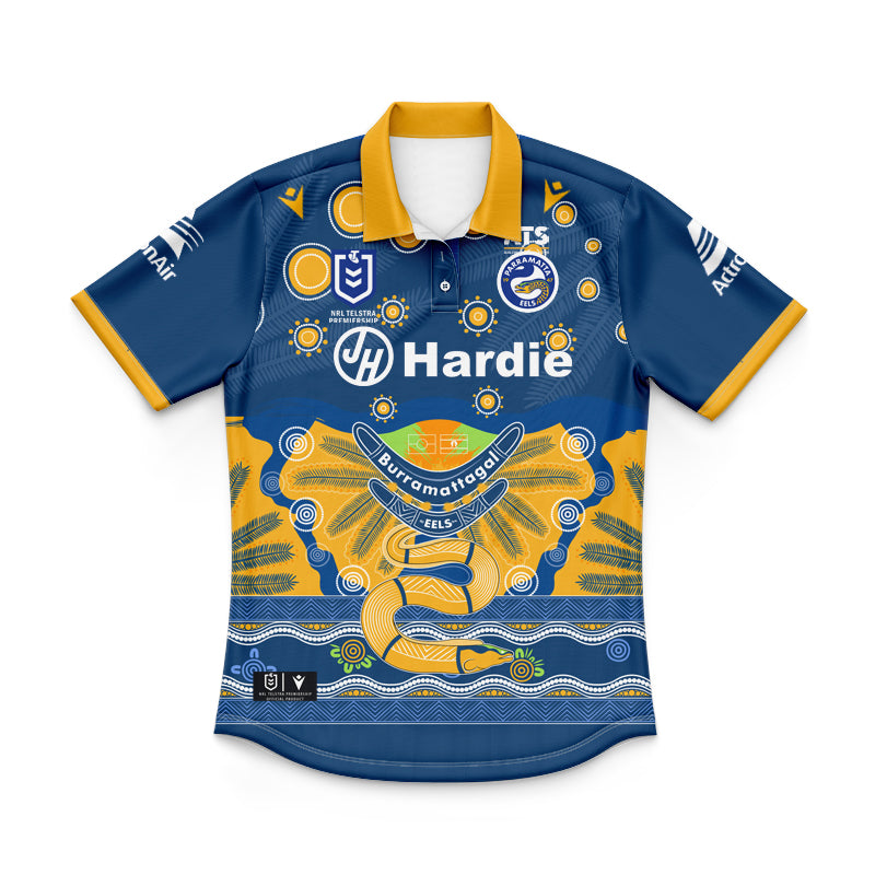 Parramatta Eels 2025 Kids Indigenous Polo Shirt
