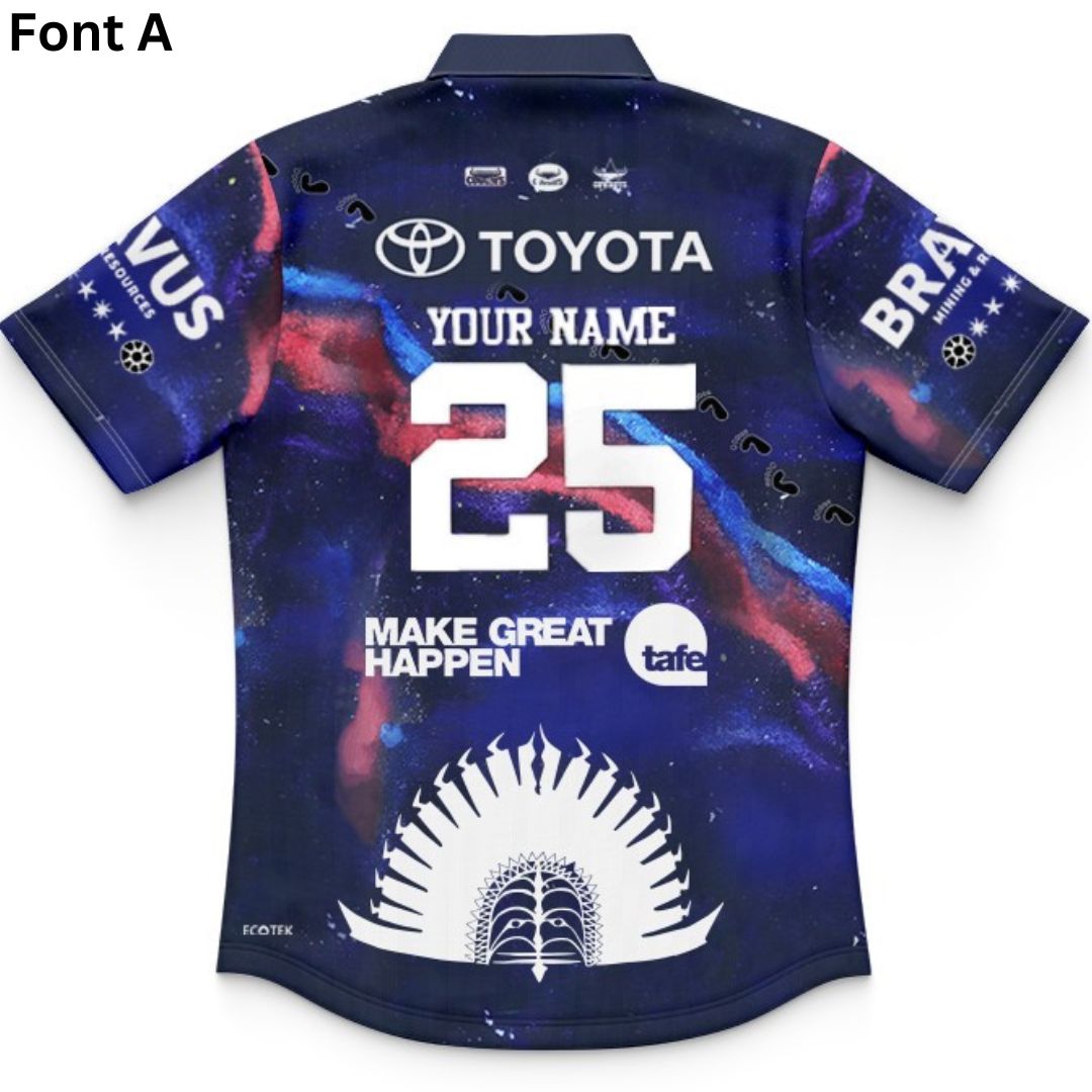 North Queensland Cowboys 2025 Kids Indigenous Polo Shirt