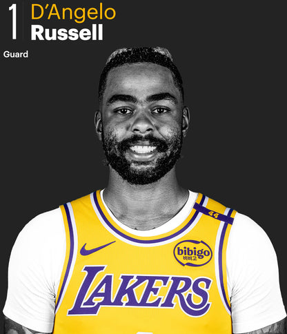 Los Angeles Lakers 2024/25 D'Angelo Russell #1 Home Jersey