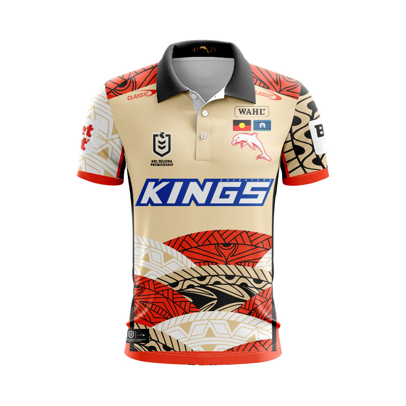 Redcliffe Dolphins 2025 Indigenous Polo Shirt