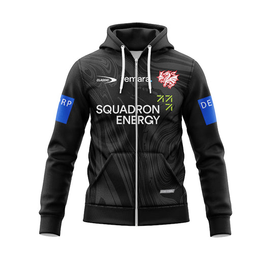St George Illawarra Dragons 2025 Charcoal Hoodie with Zipper