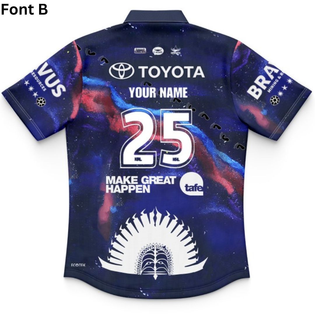 North Queensland Cowboys 2025 Kids Indigenous Polo Shirt