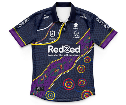 Melbourne Storm 2025 Kids Indigenous Polo Shirt