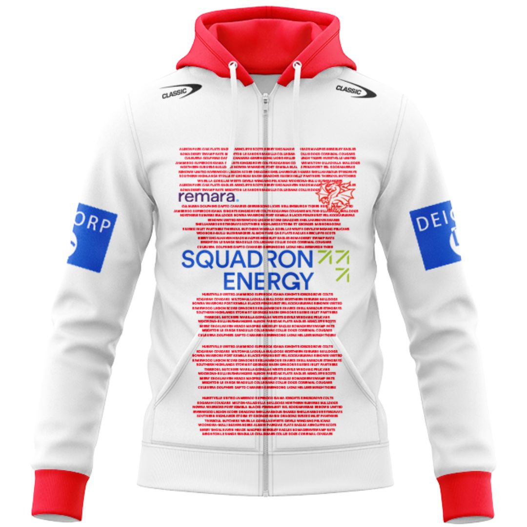St George Illawarra Dragons 2025 Captains Run Hoodie with Zipper