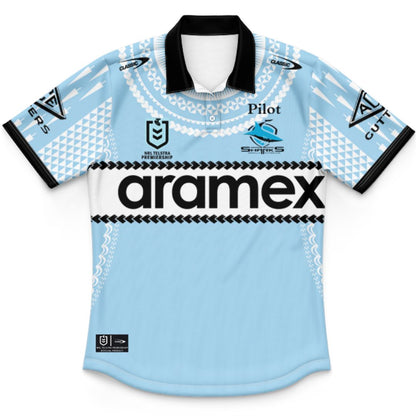Cronulla Sutherland Sharks 2025 Kids Pasifika Polo Shirt