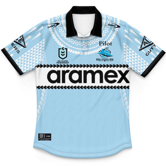 Cronulla Sutherland Sharks 2025 Kids Pasifika Polo Shirt