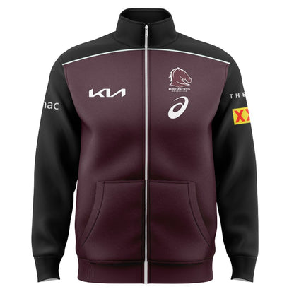 Brisbane Broncos 2025 Black Sleeve Jacket with Zipper