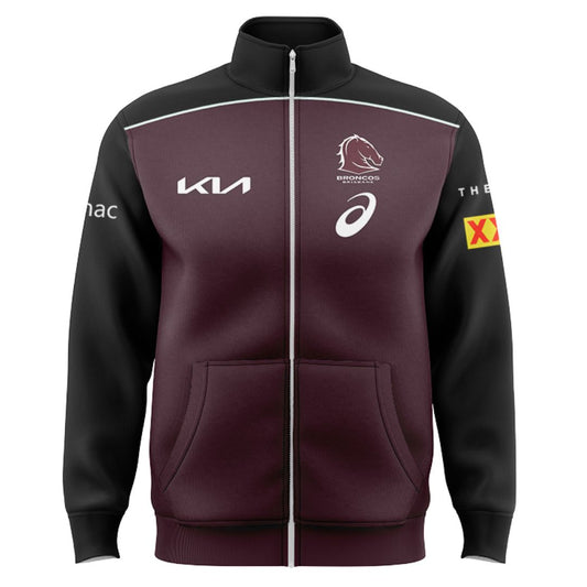 Brisbane Broncos 2025 Black Sleeve Jacket with Zipper