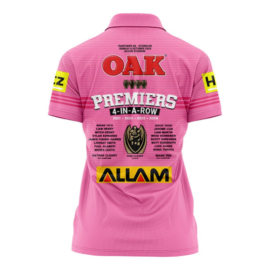 2024 Penrith Panthers Premiers Women's 4 In a Row Polo Shirt