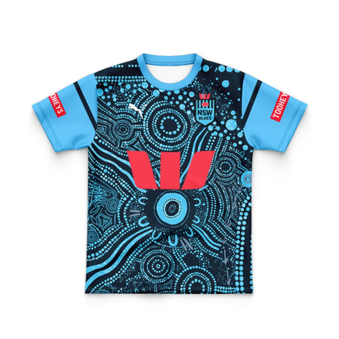 NSW Blues State Of Origin 2024 Kids Indigenous Jersey