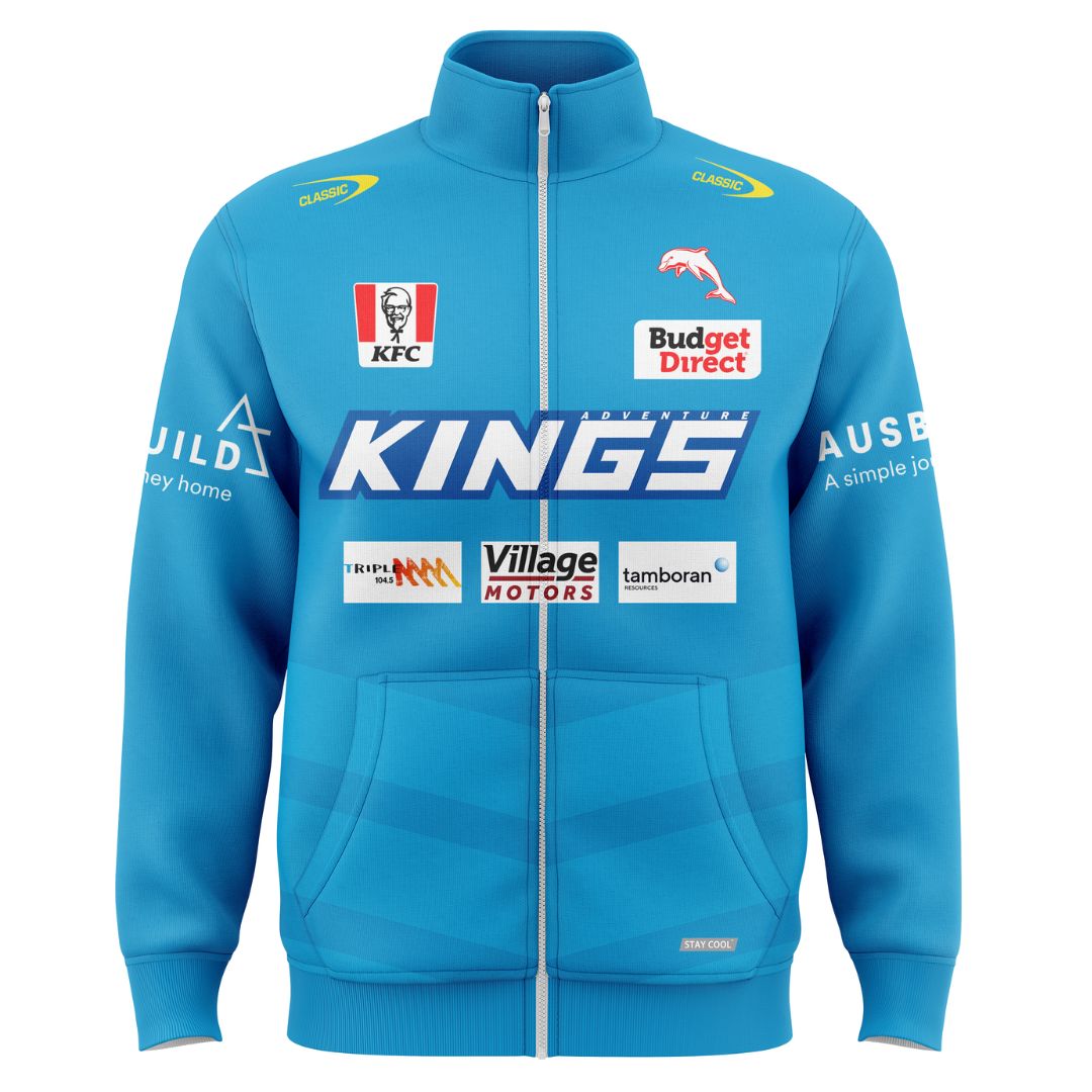 Redcliffe Dolphins 2025 Teal Pro Training Jacket with Zipper