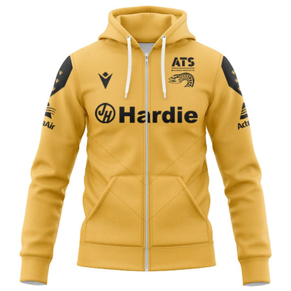 Parramatta Eels 2025 Gold Training Hoodie with Zipper