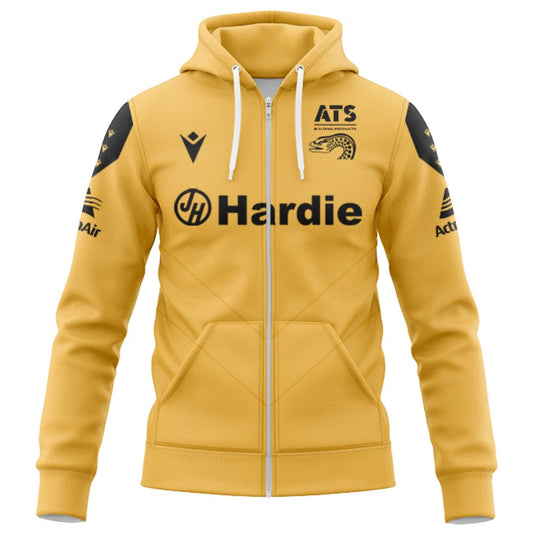 Parramatta Eels 2025 Gold Training Hoodie with Zipper