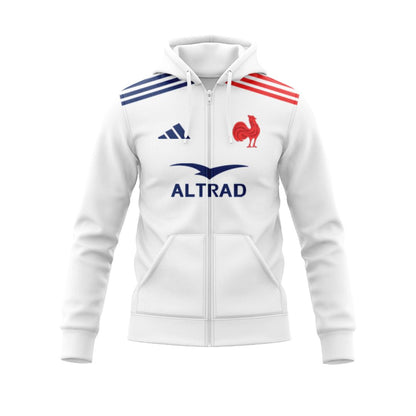 France Les Bleus 2024 Rugby Away Hoodie With Zipper