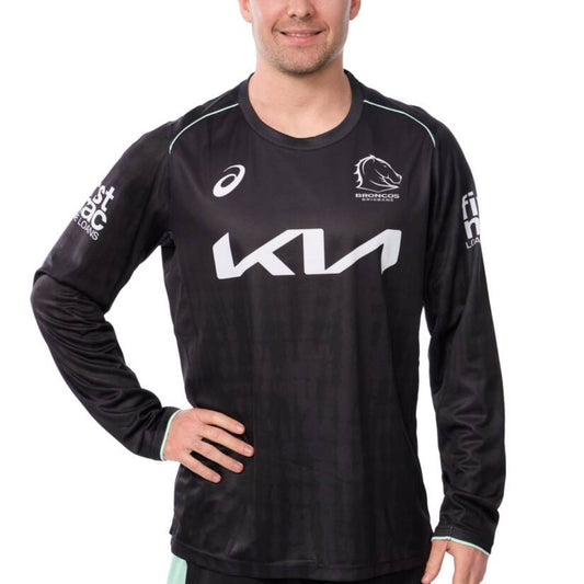 Brisbane Broncos 2025 Long Sleeve Black Training Shirt