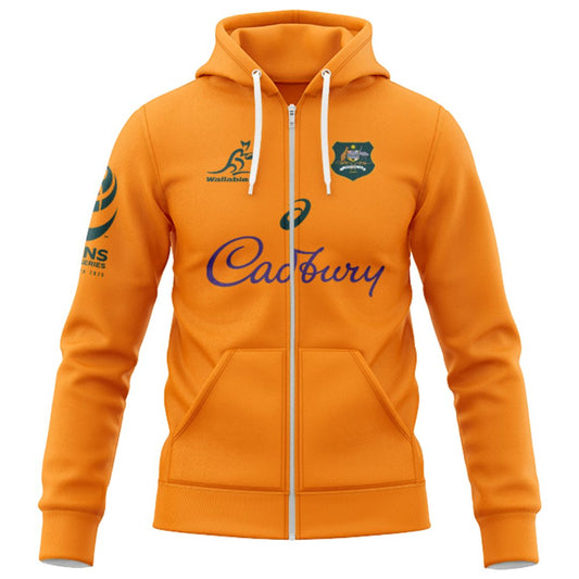Australian Wallabies 2025 Lions Tour Hoodie with Zipper