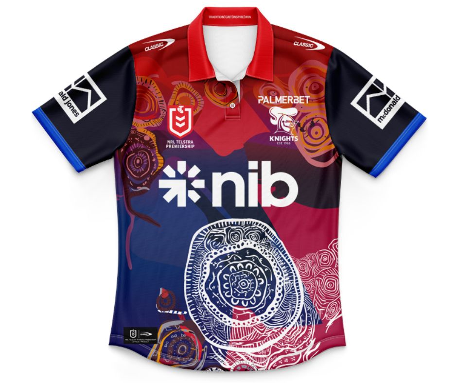 Newcastle Knights 2025 Kids Indigenous Polo Shirt