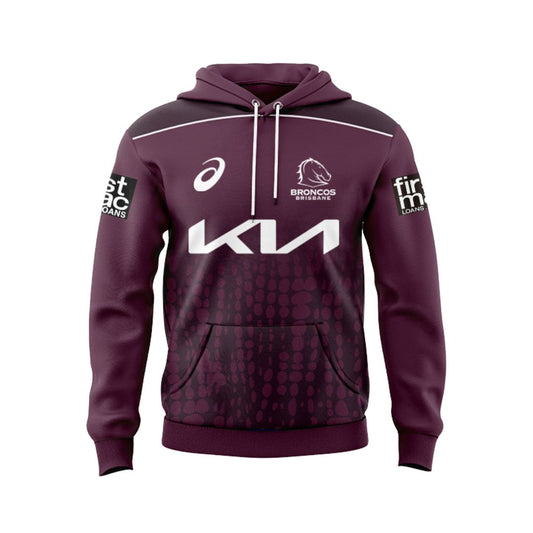 Brisbane Broncos 2025 Maroon Training Hoodie