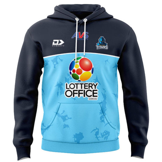 Gold Coast Titans 2025 Cyan Blue Training Hoodie