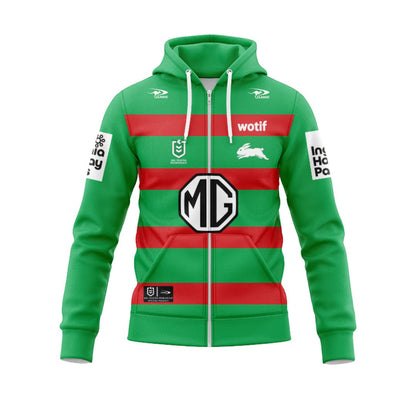 2024 South Sydney Rabbitohs Away Hoodie With Zipper