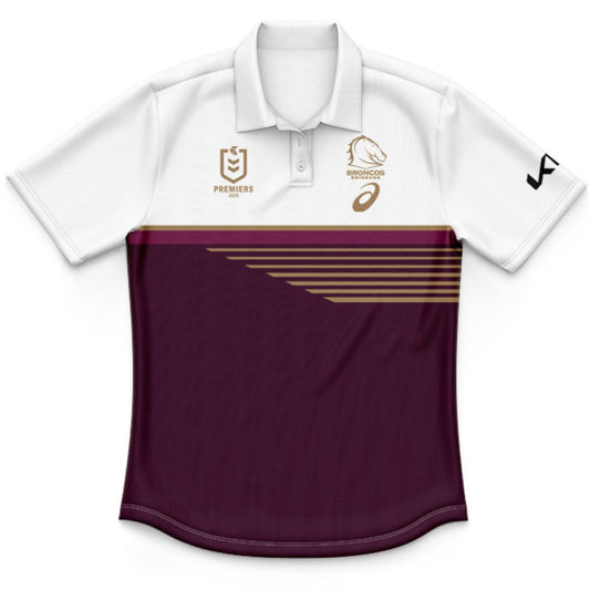 Brisbane Broncos 2025 Kids Premiers Polo Shirt - Maroon