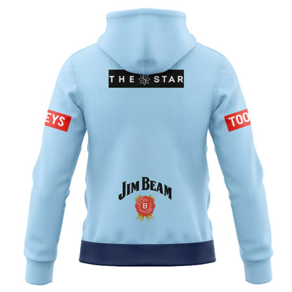 NSW Blues State Of Origin 2025 Light Blue Performance Hoodie with Zipper