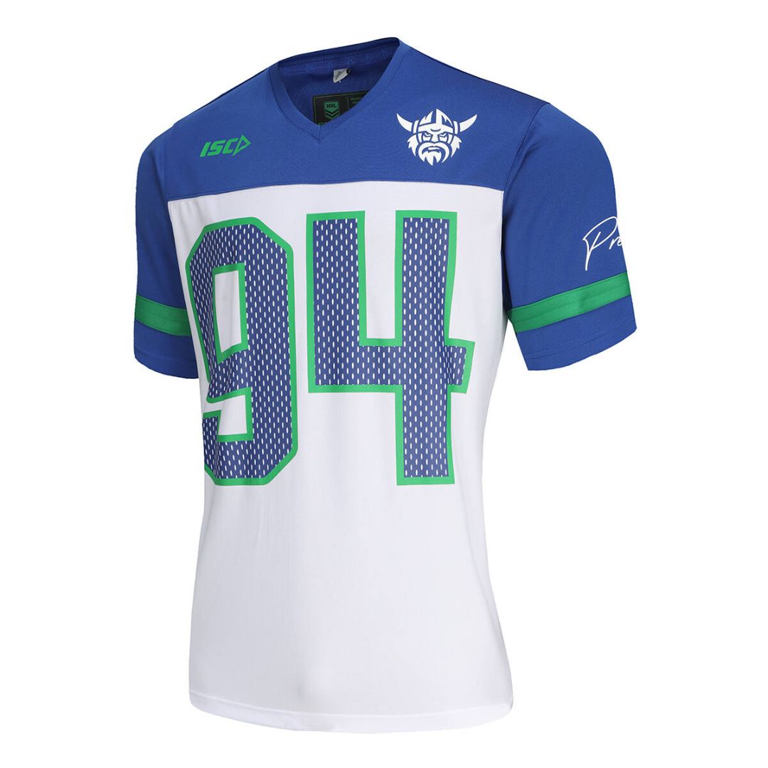 Canberra Raiders 2024 White Grid Iron Shirt